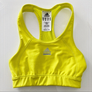 Adidas Techfit Neon Yellow Racerback Sports Bra Size XS